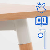 CLP Table De Cuisine Viborg I Table De Salle À Manger Au Design Scandinave pour Le Salon avec Plateau en MDF I Structure en Hêtre, Couleur:Nature, Taille:80 cm