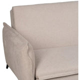 IXIA - Canapé-Lit Beige Tissu Lin Pied métal 214cm