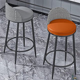 ZZJDMY Chaises de Bar Ensemble de 2, Tabourets de Bar en métal Tabouret de Cuisine de Cuisine, Bar de Bar à Voile Industrielle avec pavé éponge en Cuir Bas et Cuir (Color : C, Size : 65cm)
