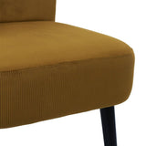 AltoBuy KONAE - Fauteuil Crapaud en Velours Côtelé Ocre