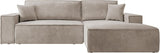 Selsey FARESE New - Canapé d'angle - 267 cm - en L avec Coffre de Rangement canapé Droit en Velours côtelé Beige