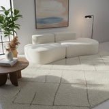 Coco Living Lounge Double | Canapé 3 Places Design | Formes Courbes Modernes | Confort Premium pour Salon et Appartement | 240 x 102 x 60 cm (Blanc)