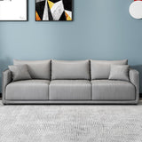 KIBONCY 3-Seater Modern Sofa, Soft Leather Upholstered Couch with Detachable Pillows, Low-Saturation Color with Integrated Armrests, Easy-to-Clean(E,200cm)