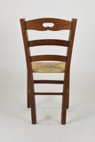 t m c s Tommychairs - Set 4 chaises Savoie pour Cuisine, Bar et Salle à Manger, Robuste Structure en Bois de hêtre peindré en Couleur Noyer et Assise en Paille