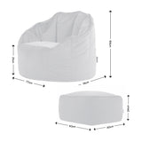 Icon Sirena Fauteuil Pouf Velours avec Tabouret, Pouf Chambre avec Remplissage, Fauteuil Salon Confortable, 1 Place, Chaise Chambre, Meuble Salon, Rose Poudre