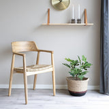 AltoBuy Vancouver - Lot de 2 Chaises en Bois de Sungai et Assise en Paille Naturelle
