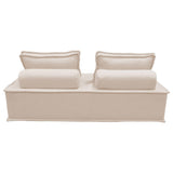 sweeek - Chauffeuse 2 Places pour canapé modulable Tissu capitonné crème