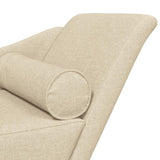 Chaise longue avec coussins crème tissu