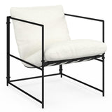 IDMarket - Fauteuil rembourré ULYSSE Structure métal et Coussin Blanc