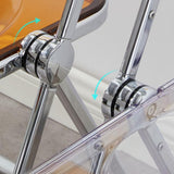 OHMG Chaise Pliante Moderne en Acrylique Transparent,Chaise Pliante empilable en Cristal,Siège de Salon en Plastique PC,Empilable Cadre chromé et Chaise Pliable,pour Banquet Conférence Fête