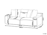 Beliani Canapé 3 Places en Velours Côtelé Gris Clair Rembourrage Épais en Mousse Ultra Confortable Idéal pour Salon Moderne et Industriel