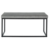 HOME DECO FACTORY HD6834 Banc Giulia Velours Cotele, Metal-Fer Textile-Polyester Rembourrage-PU, Gris Souris, 100 x 39 x 49 cm
