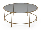 DecoInParis Table Basse en Verre Noir et métal THESSA