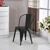 Supfine Chaise de Salle à Manger Lot de 4 Industrielle Vintage Tabouret de Cuisine avec Dossier Hauteur d'assise 44cm, Chaises Empilables Metal pour Intérieure et Extérieure Jardin Bistrot