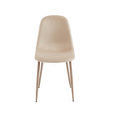 BAÏTA - Lot de 4 chaises Lena Velours Beige Pieds métal Beige