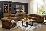MASSIVMOEBEL24.DE Canapé Chesterfield (Brun Café) - Chesterfield