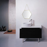 Hosoncovy Miroir hexagonal en métal à suspendre au mur avec chaîne, pleine longueur pour salle de bain, salon, chambre à coucher (L)