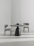 GEESEHOME Table de salle à manger ronde de 120 cm de diamètre avec plateau en céramique