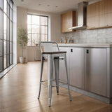 Tolix Style Tabouret de Bar avec Dossier - Design Industriel - 76cm - Nouvelle édition - Stylix Industriel