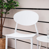 Homestyle4u Lot de 4 chaises de Jardin Blanches, chaises de Cuisine en Plastique, chaises empilables, Chaise de Balcon, Chaise d'extérieur