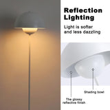 Alpinaluz Lampadaire en Acier avec Abat-jour Bombé – Style Scandinave et Rétro – Éclairage Indirect vers le Bas – Douille E27 – Interrupteur au Pied – Pour Salon ou Chambre (Blanc)