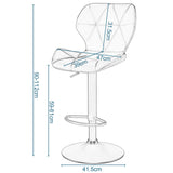 EUGAD Lot de 2 Tabouret de Bar réglable en Hauteur en Similicuir,Tabouret comptoir Style rétro,Brun 0662BY-2