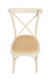 Biscottini Chaises de salle à manger bois massif 86x42x46 cm - Chaise cuisine et salon en rotin - Chaises en bois pour l'extérieur et l'intérieur - Chaise en bois blanc Cross