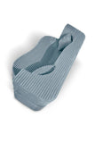 MyFoam Canapé en mousse, 3 places, 200 cm, avec fonction sommeil, déhoussable, moderne et confortable, bleu clair