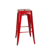hjh OFFICE 645011 Tabouret de Bar VANTAGGIO High Métal Rouge, Tabouret Industriel Haut, empilable