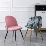 KLZUOPT Chaises de Cuisine et de Salle à Manger exquises, Chaise de Bureau brodée en Flanelle avec Pieds en métal, siège et Dossier en Velours, Chaise de Salon (Couleur : Violet)