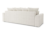 BAÏTA Canapé Droit Convertible Nova 3 Places en Tissu Bouclette Blanc