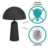 Eglo Lampe de chevet Aranzola, lampe à poser géométrique, lampe de table en métal noir et blanc, luminaire décoratif pour salon et chambre, douille E27