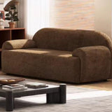 KIBONCY Petit canapé Causeuse Moderne, canapé 2 Places rembourré en Tissu du Milieu du siècle, Meubles for Petit Espace, Salon, Studio(Brown,155x72x70cm)