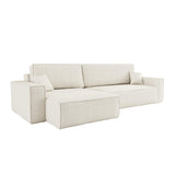 LOUNGITUDE Canapé Farah d'angle Max réversible et Convertible 5 Places en Tissu Bouclette