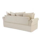 Oviala Canapé Droit 3 Places en Polyester écru L 200 cm