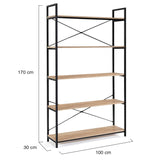 IDMarket - Etagère XL 5 Niveaux Detroit Design Industriel 170 cm