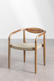 SKLUM Chaise de Jardin en Bois d'acacia et Corde tressée Mallory Beige Crème