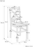 Erst-Holz Chaise de Cuisine, Chaise de Salle à Manger, Chaise en pin Massif Blanc 90.71-20W