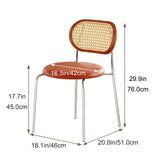 ZXTRYBHD Chaises Salle Manger en Rotin, Chaise Table a Manger Rembourrée avec Dossier en Canne et Pieds en Métal, Chaise Rotin pour Restaurant, Café, Bar (Color : Orange)
