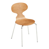 [en.casa] Lot de 4 chaises de Salle à Manger Empilables avec Siège Confortable Construction Robuste Capacité 150 kg Salon Bureau Coque Contreplaqué de Bouleau Métal 80 x 47 x 48 cm Effet Noyer Chrome