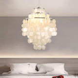 Lustre contemporain en coquille blanche nacrée pour chambre à coucher, salon, salle à manger, café, bar, couloir, décoration moderne E27