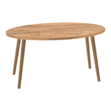 [en.casa] Table Basse Ovale Table de Nuit de Chevet Stylée Panneau de Particules Bois 41 x 90 x 50 cm Naturel