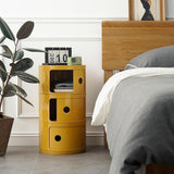 ZUOZHE Componibili 2/3/4 Portes Table d'appoint,Chevet Rond avec Tiroir,Meuble Rond de Rangement Cuisine Petit Espace,Armoire Plastique Rangement Facile à Assembler et à Démonter,Légère et Durable