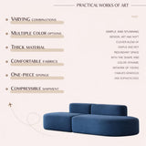 Générique Canapé Modulable en Tissu Compressé, Bleu, 240x102x62cm, Design Artistique Moderne avec Mousse Une Pièce Haute Résilience