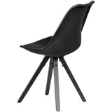 FineBuy Chaise de Salle à Manger Noir Lot de 2 Plastique/Similicuir Design Rétro | Chaise Cuisine avec Dossier et Jambes Noires | Chaise rembourrée Capacité de Charge maximale 110 kg