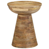 vidaXL Table d'appoint Ø37x45 cm Bois de manguier Massif, Bout de canapé, Table d'appoint de canapé, Table de Lampe, Table d'accent, Table Basse
