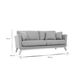 Miliboo Canapé scandinave déhoussable 3 Places en Tissu Gris Clair et Bois Clair Oslo