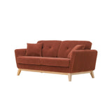 CONCEPT USINE | Canapé 3 Places HOGA Terracotta | Style Scandinave | Velours Côtelé Déhoussable | Assise Confortable Rembourrée | Pieds Obliques Bois | Design Tendance et Chaleureux