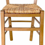 OKAFFAREFATTO MADDALONI Chaise de salle à manger cuisine restaurant auberge maison en bois paysana noyer clair avec siège en paille de riz