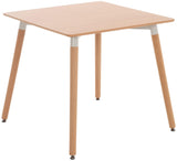 CLP Table De Cuisine Viborg I Table De Salle À Manger Au Design Scandinave pour Le Salon avec Plateau en MDF I Structure en Hêtre, Couleur:Nature, Taille:80 cm